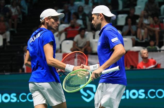 International Tennis match - 2023 Davis Cup - Canada vs Italy Davis Cup Finals - Canada vs Italia - double match Alexis Galarneau and Vasek Pospisil (CAN) vs Simone Bolelli and Matteo Arnaldi (ITA) - Bologna, Italy, September 13, 2023 - ph: c.b. Bologna Italy  Copyright: xIPAxSport ABACAx BRIPASport20230913_476 IPAxSport ABACAx BRIPASport20230913_476