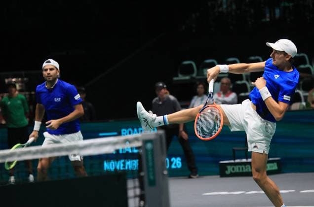 International Tennis match - 2023 Davis Cup - Canada vs Italy Davis Cup Finals - Canada vs Italia - double match Alexis Galarneau and Vasek Pospisil (CAN) vs Simone Bolelli and Matteo Arnaldi (ITA) - Bologna, Italy, September 13, 2023 - ph: c.b. Bologna Italy  Copyright: xIPAxSport ABACAx BRIPASport20230913_478 IPAxSport ABACAx BRIPASport20230913_478