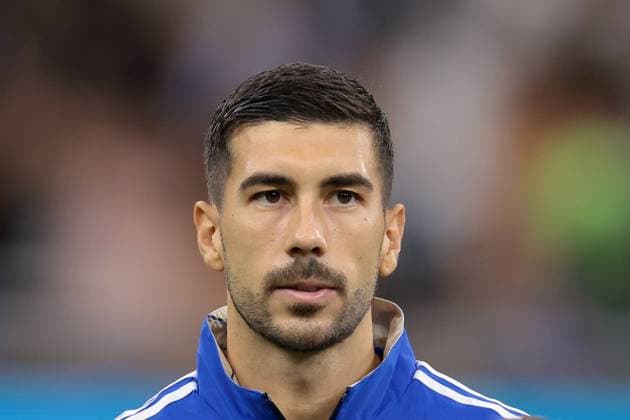 Milan, Italy, 12th September 2023. Mattia Zaccagni of Italy during the line up prior to the UEFA EURO, EM, Europameisterschaft,Fussball 2024 match at Stadio Giuseppe Meazza, Milan. Picture credit should read: Jonathan Moscrop Sportimage EDITORIAL USE ONLY. No use with unauthorised audio, video, data, fixture lists, club league logos or live services. Online in-match use limited to 120 images, no video emulation. No use in betting, games or single club league player publications. SPI-2559-0164