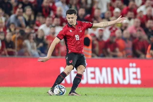 September 10, 2023, Tirana, Albania: Mirlind Daku of Albania seen during the European Championship, EM, Europameisterschaft 2024-Qualifying round Match between Albania and Poland at Air Albania Stadium. Final score; Albania 2:0 Poland. Tirana Albania - ZUMAs197 20230910_aaa_s197_456 Copyright: xGrzegorzxWajdax