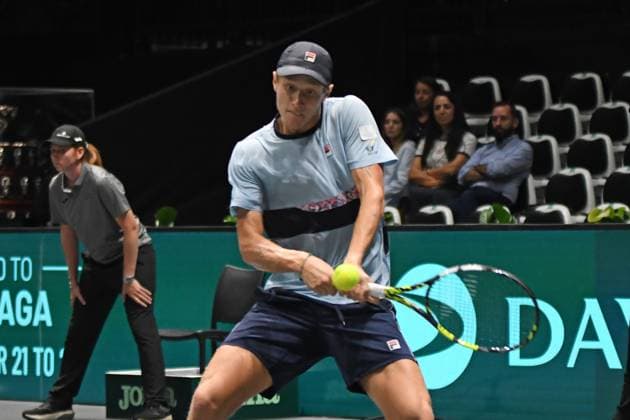 Canada vs Svezia Davis Cup 2023 Unipol Arena 14 Settembre Canada vs Svezia Nella foto: Leo Borg Bologna Italy Copyright: xAndreaxRositox DSC_1626