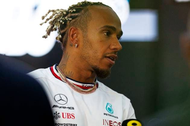 14th September 2023; Marina Bay Street Circuit, Singapore; 2023 Formula 1 Singapore Airlines Singapore Grand Prix; Arrival and Inspection Day; Number 44 Mercedes AMG Petronas driver Lewis Hamilton arrives at the circuit  ActionPlus12553192 StephenxBlackberry