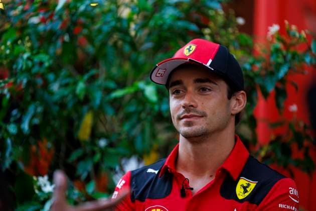 14th September 2023; Marina Bay Street Circuit, Singapore; 2023 Formula 1 Singapore Airlines Singapore Grand Prix; Arrival and Inspection Day; Number 16 Scuderia Ferrari driver Charles Leclerc arrives at the circuit  ActionPlus12553197 StephenxBlackberry