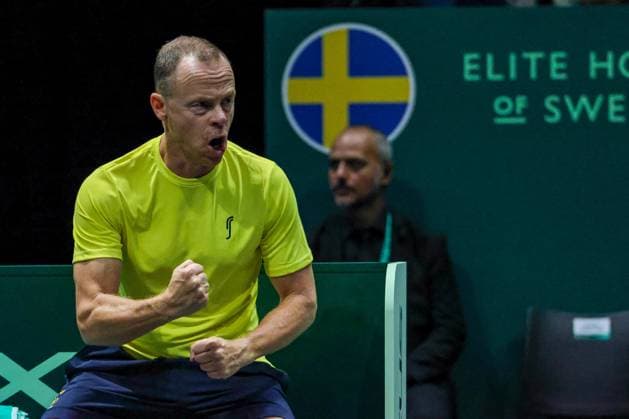International Tennis match - Davis Cup - Canada vs Sweden Johan Hedsber head coach of Sweden during Davis Cup 2023 Group A match between at the Unipol Arena in Bologna on 14 09 23 Bologna Italy  Copyright: xIPAxSport ABACAx BRIPASport20230914_107 IPAxSport ABACAx BRIPASport20230914_107