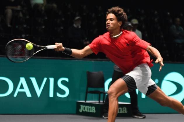 Canada vs Svezia Davis Cup 2023 Unipol Arena 14 Settembre Canada vs Svezia Nella foto: Gabriel Diallo Bologna Italy Copyright: xAndreaxRositox DSC_1864