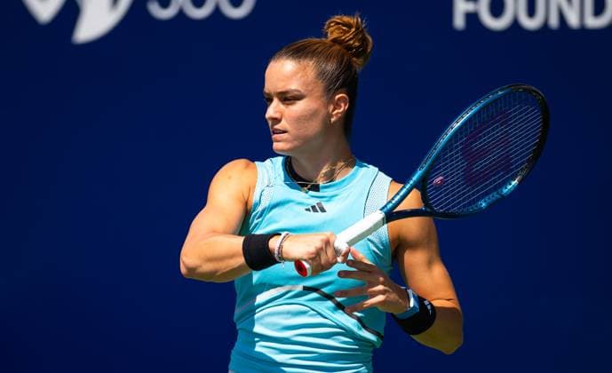 September 13, 2023: Maria Sakkari of Greece in action during the second round of the 2023 Cymbiotika San Diego Open WTA, Tennis Damen 500 tennis tournament against Camila Osorio of Colombia - ZUMAa181 20230913_zaa_a181_154 Copyright: xRobxPrangex