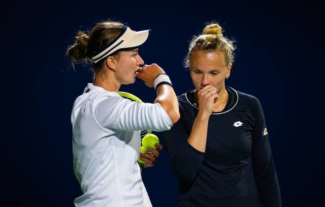 September 13, 2023: Barbora Krejcikova of the Czech Republic & Katerina Siniakova of the Czech Republic playing doubles at the 2023 Cymbiotika San Diego Open WTA, Tennis Damen 500 tennis tournament - ZUMAa181 20230913_zaa_a181_190 Copyright: xRobxPrangex