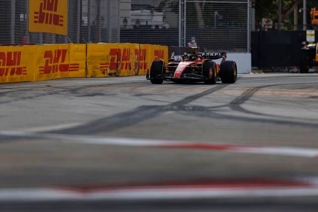 15th September 2023; Marina Bay Street Circuit, Singapore; 2023 Formula 1 Singapore Airlines Singapore Grand Prix; Free Practice Day; Number 55 Scuderia Ferrari driver Carlos Sainz Jr during practice 1  ActionPlus12553401 StephenxBlackberry