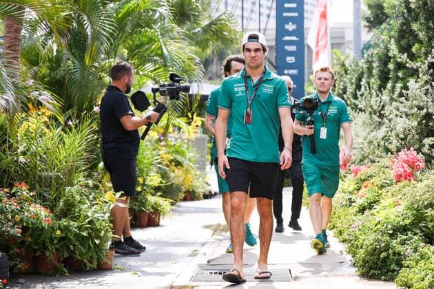 STROLL Lance (can), Aston Martin F1 Team AMR23, portrait during the 2023 Formula 1 Singapore Airlines Singapore Grand Prix, 15th round of the 2023 Formula One World Championship, WM, Weltmeisterschaft from September 15 to 17, 2023 on the Marina Bay Street Circuit, in Singapore - F1 - SINGAPORE GRAND PRIX 2023 DPPI Panoramic  00123034_AV6_6472