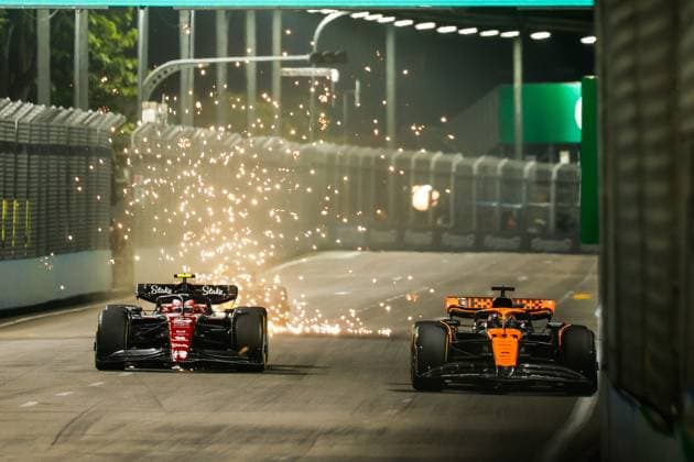 24 Guanyu Zhou CHN, Alfa Romeo F1 Team Stake , 81 Oscar Piastri AUS, McLaren F1 Team , F1 Grand Prix of Singapore at Marina Bay Street Circuit on September 15, 2023 in Singapore, Singapore Photo by HOCH ZWEI Singapore Singapore