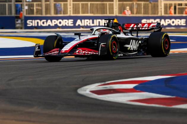16th September 2023; Marina Bay Street Circuit, Singapore; 2023 Formula 1 Singapore Airlines Singapore Grand Prix; Qualifying Day; Number 20 Haas driver Kevin Magnussen during practice 3 before the qualifying sessions for tomorrows race  ActionPlus12553860 StephenxBlackberry