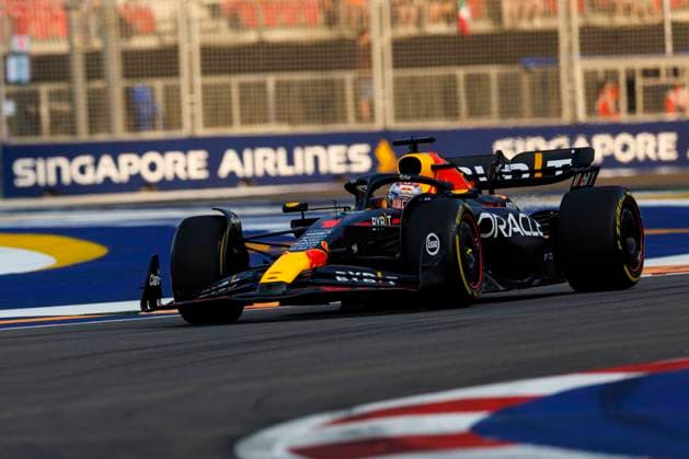 16th September 2023; Marina Bay Street Circuit, Singapore; 2023 Formula 1 Singapore Airlines Singapore Grand Prix; Qualifying Day; Number 1 Red Bull driver Max Verstappen during practice 3 before the qualifying sessions for tomorrows race  ActionPlus12553865 StephenxBlackberry