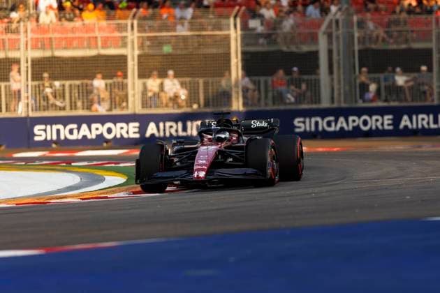 16th September 2023; Marina Bay Street Circuit, Singapore; 2023 Formula 1 Singapore Airlines Singapore Grand Prix; Qualifying Day; Number 77 Alfa Romeo driver Valtteri Bottas during practice 3 before the qualifying sessions for tomorrows race  ActionPlus12553875 StephenxBlackberry