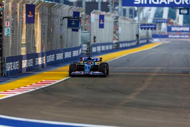 16th September 2023; Marina Bay Street Circuit, Singapore; 2023 Formula 1 Singapore Airlines Singapore Grand Prix; Qualifying Day; Number 31 Alpine driver Esteban Ocon during practice 3 before the qualifying sessions for tomorrows race  ActionPlus12553897 StephenxBlackberry