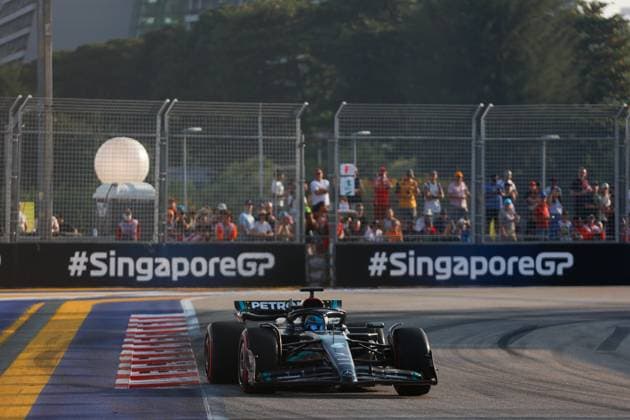 63 George Russell GBR, Mercedes AMG Petronas F1 Team , F1 Grand Prix of Singapore at Marina Bay Street Circuit on September 16, 2023 in Singapore, Singapore Photo by HOCH ZWEI Singapore Singapore