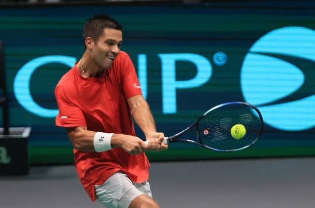 Tennis, Davis Cup, Kanada - Chile Photo Michele Nucci LaPresse - September 16, 2023 Bologna, Italy - tennis - Canada vs. Chile - Finals group A - Alexis Galarneau (CAN) vs. Alejandro Tabilo (CHI) - Davis Cup 2023 - Unipol Arena. In the pic: Alexis Galarneau  Copyright: xMichelexNucci LaPressex