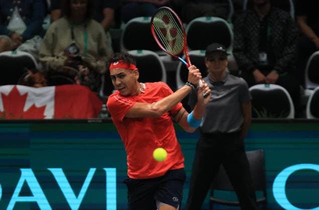 Tennis, Davis Cup, Kanada - Chile Photo Michele Nucci LaPresse - September 16, 2023 Bologna, Italy - tennis - Canada vs. Chile - Finals group A - Alexis Galarneau (CAN) vs. Alejandro Tabilo (CHI) - Davis Cup 2023 - Unipol Arena. In the pic: Alejandro Tabilo  Copyright: xMichelexNucci LaPressex