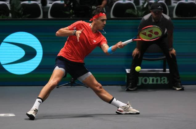 Tennis, Davis Cup, Kanada - Chile Photo Michele Nucci LaPresse - September 16, 2023 Bologna, Italy - tennis - Canada vs. Chile - Finals group A - Alexis Galarneau (CAN) vs. Alejandro Tabilo (CHI) - Davis Cup 2023 - Unipol Arena. In the pic: Alejandro Tabilo  Copyright: xMichelexNucci LaPressex