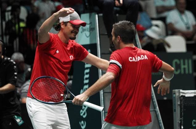 Tennis, Davis Cup, Kanada - Chile Photo Michele Nucci LaPresse - September 16, 2023 Bologna, Italy - tennis - Canada vs. Chile - Finals group A - Alexis Galarneau (CAN) vs. Alejandro Tabilo (CHI) - Davis Cup 2023 - Unipol Arena. In the pic: Alexis Galarneau jubilates for the victory  Copyright: xMichelexNucci LaPressex