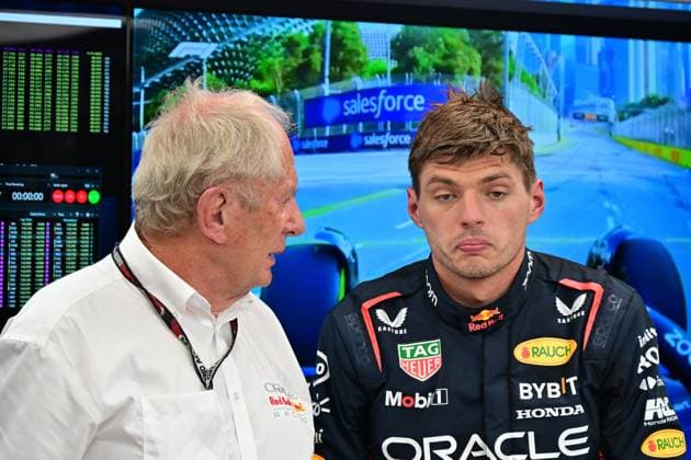 Dr Helmut Marko AUT, Oracle Red Bull Racing , 1 Max Verstappen NLD, Oracle Red Bull Racing , F1 Grand Prix of Singapore at Marina Bay Street Circuit on September 16, 2023 in Singapore, Singapore Photo by HOCH ZWEI Singapore Singapore