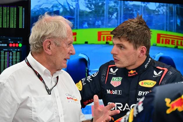 Dr Helmut Marko AUT, Oracle Red Bull Racing , 1 Max Verstappen NLD, Oracle Red Bull Racing , F1 Grand Prix of Singapore at Marina Bay Street Circuit on September 16, 2023 in Singapore, Singapore Photo by HOCH ZWEI Singapore Singapore