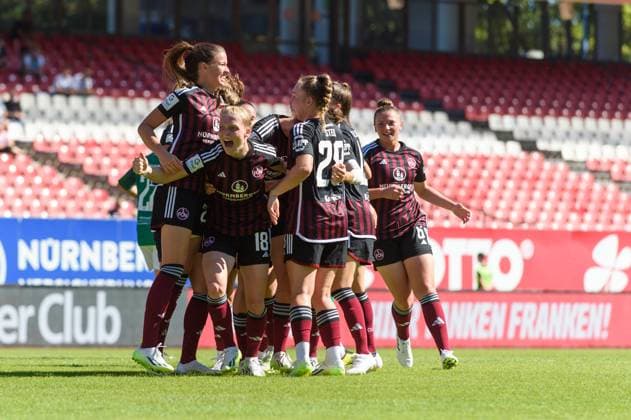 NUremberg, Germany, September16th 2023: Franziska Mai (18 1. FC Nuremberg) celebrating the opening goal during the Google Pixel Frauen Bundesliga match between 1. FC Nuremberg and SV Werder Bremen at Max-Morlock-Stadium, Nuremberg, Germany. (Sven Beyrich SPP) Copyright: xSvenxBeyrich SPPx spp-en-SvBe-20230916-D4S_2289