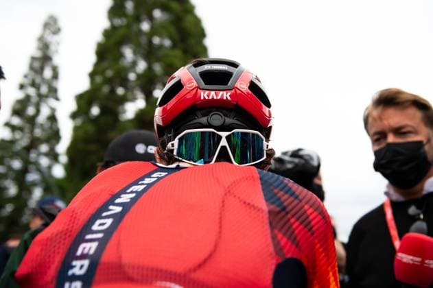 La Vuelta: stage 20 Manzanares El Real - Guadarrama Geraint Howell Thomas (Ineos Grenadiers) at the end of the stage 20 of the Spanish bicycle race La Vuelta on September 16, 2023 in Guadarrama, Spain Guadarrama Guadarrama Madrid Spain Copyright: xAlbertoxGardinx _L006035