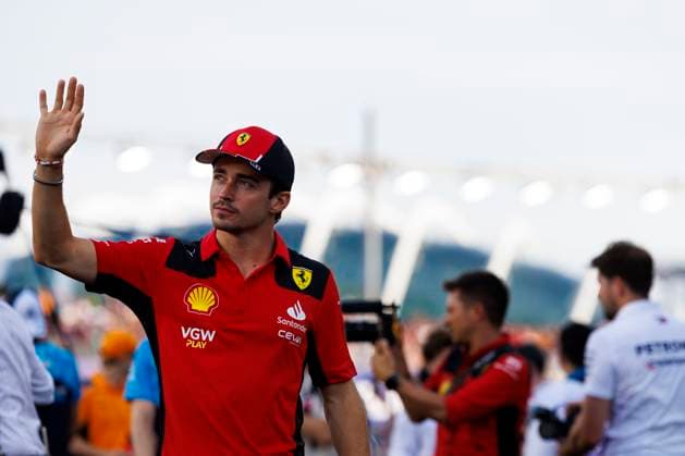 17th September 2023; Marina Bay Street Circuit, Singapore; 2023 Formula 1 Singapore Airlines Singapore Grand Prix; Race Day; Number 16 Scuderia Ferrari driver Charles Leclerc arrives before the race  ActionPlus12554696 StephenxBlackberry