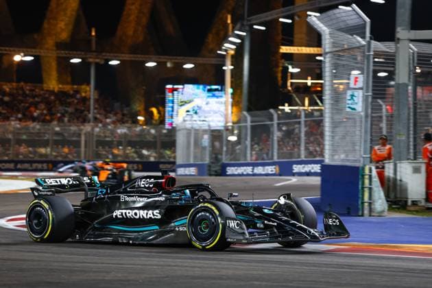 63 George Russell GBR, Mercedes AMG Petronas F1 Team , F1 Grand Prix of Singapore at Marina Bay Street Circuit on September 17, 2023 in Singapore, Singapore Photo by HOCH ZWEI Singapore Singapore