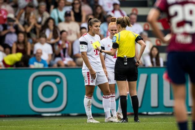 GOOGLE PIXEL Womens Bundesliga 1 FC Koeln RB Leipzig 17 09 2023 Yellow Red for Martyna Wiankowska 1 FC Koeln, 26 GOOGLE PIXEL Womens Bundesliga, 1 FC Koeln RB Leipzig, Koeln, Franz Kremer Stadion on 17 09 2023 DFB REGULATIONS PROHIBIT ANY USE OF PHOTOGRAPHS AS IMAGE SEQUENCES AND OR QUASI VIDEO Copyright: xBEAUTIFULxSPORTS Wunderlx