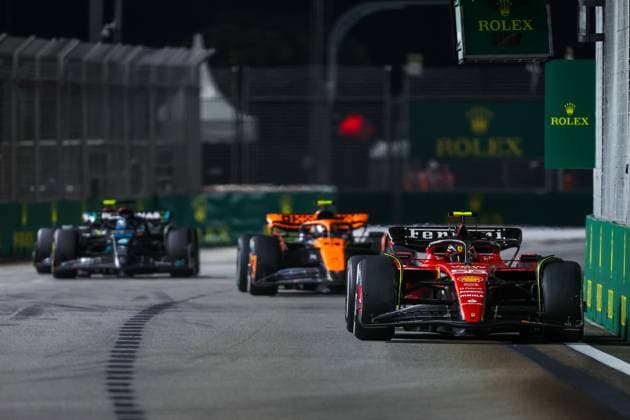 55 Carlos Sainz ESP, Scuderia Ferrari , F1 Grand Prix of Singapore at Marina Bay Street Circuit on September 17, 2023 in Singapore, Singapore Photo by HOCH ZWEI Singapore Singapore