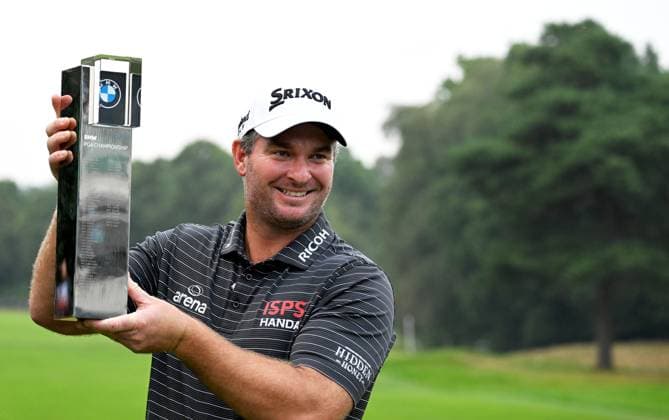 Mandatory Credit: Photo by Sandra Mailer Shutterstock (14094596a) Ryan Fox of New Zealand wins the BMW PGA, Golf Herren Championship 2023 at Wentworth BMW PGA Championship, Day 4, Golf, Wentworth Club, UK - 17 Sep 2023 BMW PGA Championship, Day 4, Golf, Wentworth Club, UK - 17 Sep 2023  Copyright: xSandraxMailer Shutterstockx 14094596a