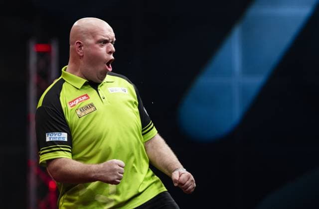 Bilder des Jahres 2023, Sport 09 September Sport Themen der Woche KW37 Darts, World Series Finale in Amsterdam AMSTERDAM - Michael van Gerwen will face Luke Humphries in the semi-finals during the World Series Finals in Amsterdam. ANP FREEK VAN DEN BERGH xVIxANPxSportx xxANPxIVx 478547438 originalFilename: 478547438.jpg