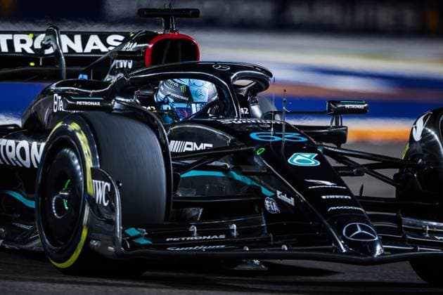 63 George Russell GBR, Mercedes AMG Petronas F1 Team , F1 Grand Prix of Singapore at Marina Bay Street Circuit on September 17, 2023 in Singapore, Singapore Photo by HOCH ZWEI Singapore Singapore