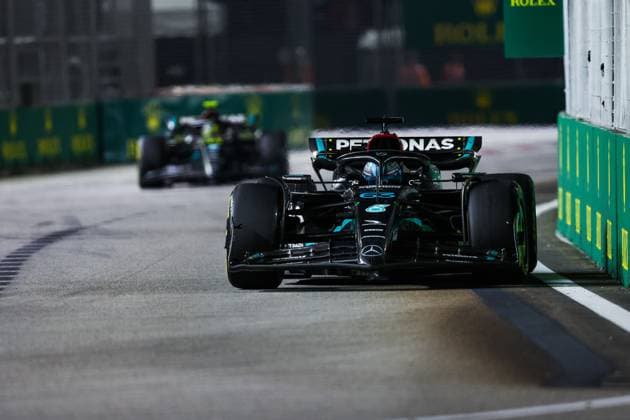 63 George Russell GBR, Mercedes AMG Petronas F1 Team , F1 Grand Prix of Singapore at Marina Bay Street Circuit on September 17, 2023 in Singapore, Singapore Photo by HOCH ZWEI Singapore Singapore
