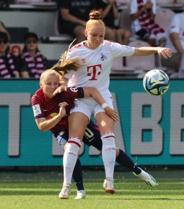 Vanessa Fudalla Leipzig , Laura Vogt Cologne , 1 FC Cologne RB Leipzig, Google Pixel Frauen Bundesliga, 1 Spieltag, Cologne, Germany, 17 09 2023