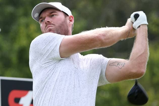 COLLEGE GROVE, TN - SEPTEMBER 17: Grayson Murray during the final round of the Korn Ferry Tour Finals Simmons Bank Open, September 17, 2023 at The Grove in College Grove, Tennessee. (Photo by Matthew Maxey Icon Sportswire) GOLF: SEP 17 Simmons Bank Open EDITORIAL USE ONLY Icon23091703