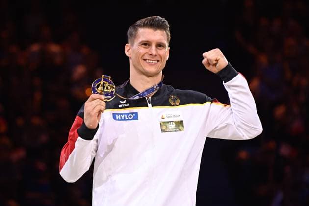 Bilder des Jahres 2023, Sport 09 September Sport Themen der Woche KW37 Sport Bilder des Tages Lukas DAUSER ( GER ) medaille GYMNASTIQUE : Internationaux de France - Paris - 17 09 2023 FedericoPestellini Panoramic 