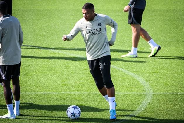 September 18, 2023, Poissy, France, France: Kylian MBAPPE of PSG during a Paris Saint-Germain training session at Campus PSG on September 18, 2023 in Poissy near Paris, France. Poissy France - ZUMAm308 20230918_zsp_m308_008 Copyright: xMatthieuxMirvillex