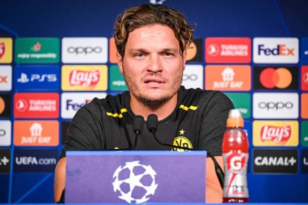 September 18, 2023, Paris, France, France: Edin TERZIC of Borussia Dortmund during a Borussia Dortmund press conference, PK, Pressekonferenz at Parc des Princes Stadium on September 18, 2023 in Paris, France. Paris France - ZUMAm308 20230918_zsp_m308_022 Copyright: xMatthieuxMirvillex
