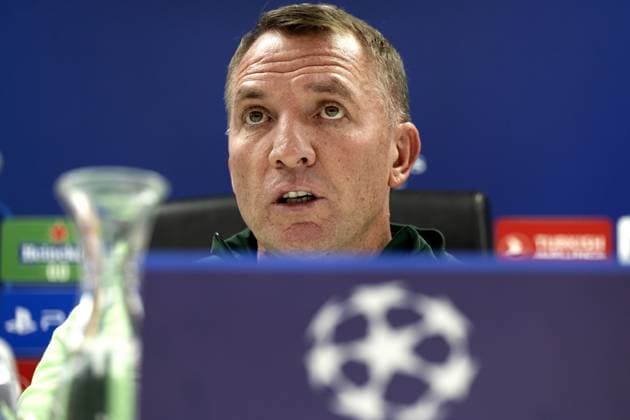 ROTTERDAM - Trainer Brendan Rodgers of the Scottish Celtic FC looks ahead to the first match in the group stage of the Champions League against Feyenoord during a press conference, PK, Pressekonferenz in De Kuip. ANP OLAF KRAAK xVIxANPxSportx xxANPxIVx 478633466 originalFilename: 478633466.jpg
