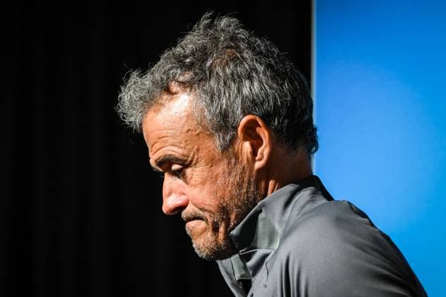 September 18, 2023, Poissy, France, France: Luis ENRIQUE of PSG during a Paris Saint-Germain press conference, PK, Pressekonferenz at Campus PSG on September 18, 2023 in Poissy near Paris, France. Poissy France - ZUMAm308 20230918_zsp_m308_057 Copyright: xMatthieuxMirvillex