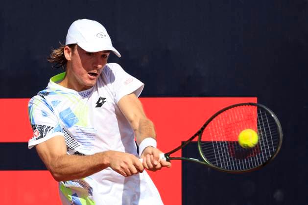TENNIS - ATP, Tennis Herren Layjet Open BAD WALTERSDORF,AUSTRIA,19.SEP.23 - TENNIS - ATP Challenger Tour, Layjet Open. Image shows Lukas Neumayer (AUT).  GEPAxpictures xMarioxBuehner-Weinrauch
