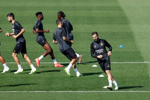 September 19, 2023: Nacho Fernandez in action during the training day of Real Madrid to play the UEFA Champions League football match against Union Berlin at Ciudad Deportiva Real Madrid on September 19, 2023, in Valdebebas, Madrid, Spain. - ZUMAa181 20230919_zaa_a181_001 Copyright: xOscarxJ.xBarrosox