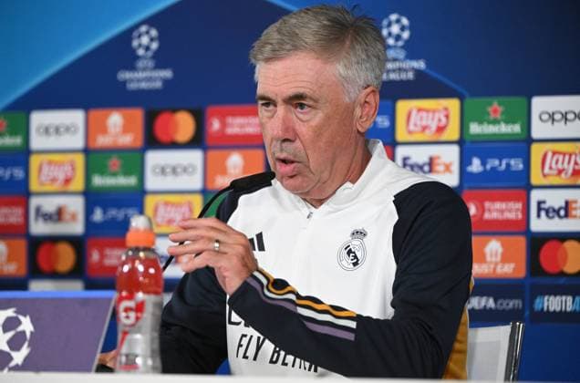 Football, Men, 2023 2024 season, Champions League Group C, Matchday 1 , Real Madrid 1 FC Union Berlin, Real press conference the day before the match in Real Madrid City, coach Carlo Ancelotti Real Madrid , 19 09 2023, Copyright: xMatthiasxKochx