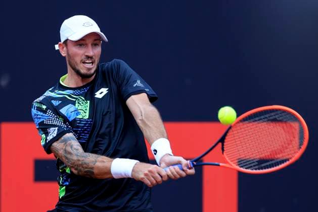 TENNIS - ATP, Tennis Herren Layjet Open BAD WALTERSDORF,AUSTRIA,19.SEP.23 - TENNIS - ATP Challenger Tour, Layjet Open. Image shows Dennis Novak (AUT).  GEPAxpictures xMarioxBuehner-Weinrauch