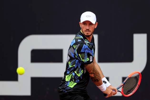 TENNIS - ATP, Tennis Herren Layjet Open BAD WALTERSDORF,AUSTRIA,19.SEP.23 - TENNIS - ATP Challenger Tour, Layjet Open. Image shows Dennis Novak (AUT).  GEPAxpictures xMarioxBuehner-Weinrauch