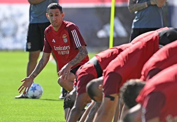 SOCCER - UEFA CL, Benfica vs RBS LISBON,PORTUGAL,19.SEP.23 - SOCCER - UEFA Champions League, group stage, SL Benfica vs Red Bull Salzburg, preview, training Benfica. Image shows Angel Di Maria (Benfica).  GEPAxpictures xZedxJameson