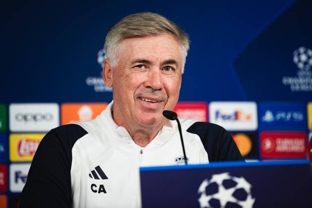 Champions League: Real Madrid press conference, PK, Pressekonferenz before the match against Union Berlin Carlo Ancelotti (Real Madrid) during the press conference the day before the football match of Champions League against Union Berlin at Ciudad Real Madrid on September 19, 2023 in Valdebebas (Madrid), Spain Valdebebas Ciudad Real Madrid Madrid Spain Copyright: xAlbertoxGardinx AGardin_ChampionsLeague_RealMadrid_press_018
