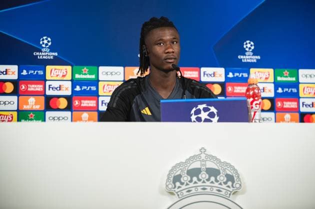September 19, 2023, Valdebebas, Madrid, Spain: Eduardo Camavinga (Real Madrid) during the press conference, PK, Pressekonferenz the day before the football match of Champions League against Union Berlin at Ciudad Real Madrid on September 19, 2023 in Valdebebas (Madrid), Spain Valdebebas Spain - ZUMAg251 20230919_zsp_g251_021 Copyright: xAlbertoxGardinx